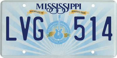 MS license plate LVG514