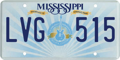 MS license plate LVG515