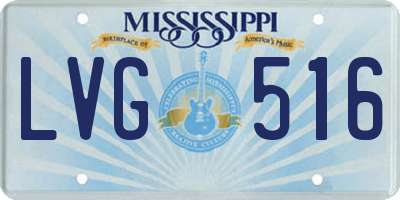 MS license plate LVG516