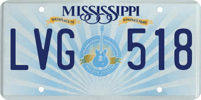 MS license plate LVG518