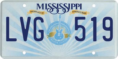 MS license plate LVG519