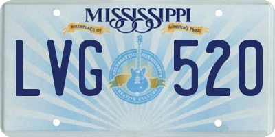 MS license plate LVG520