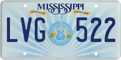 MS license plate LVG522