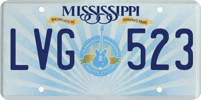 MS license plate LVG523