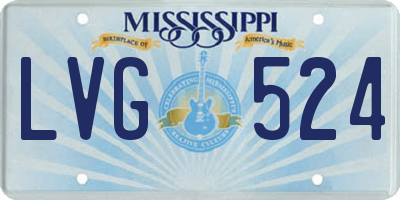 MS license plate LVG524