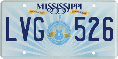MS license plate LVG526