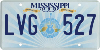 MS license plate LVG527