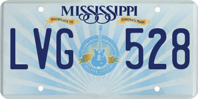 MS license plate LVG528