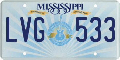 MS license plate LVG533