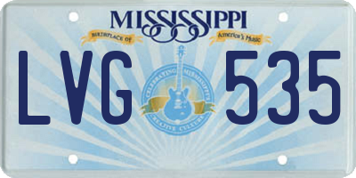 MS license plate LVG535