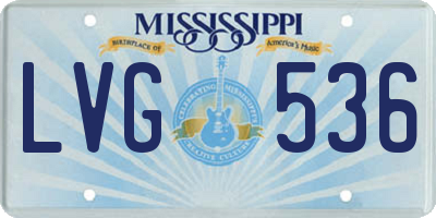 MS license plate LVG536