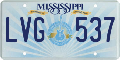 MS license plate LVG537