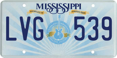 MS license plate LVG539