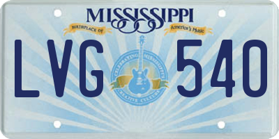 MS license plate LVG540