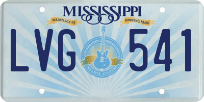 MS license plate LVG541
