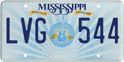 MS license plate LVG544