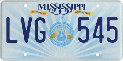 MS license plate LVG545