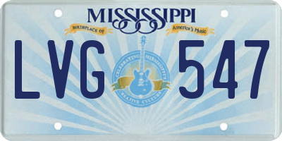MS license plate LVG547