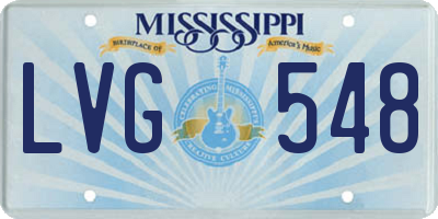 MS license plate LVG548