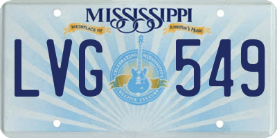 MS license plate LVG549