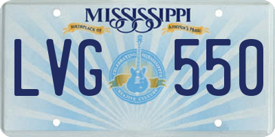MS license plate LVG550