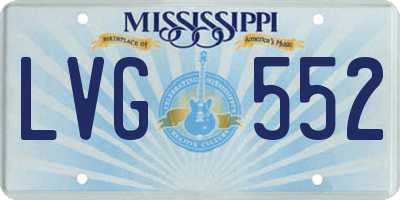MS license plate LVG552