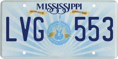 MS license plate LVG553