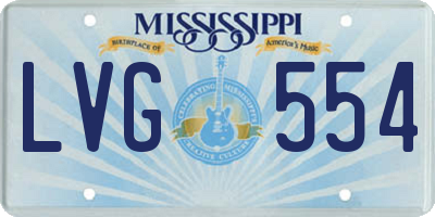 MS license plate LVG554