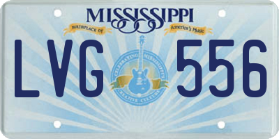 MS license plate LVG556