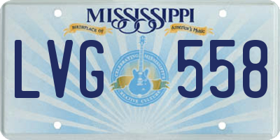 MS license plate LVG558