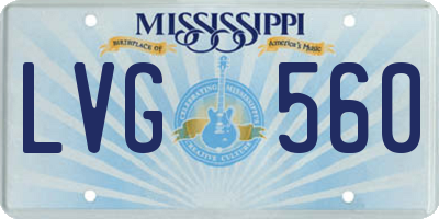 MS license plate LVG560