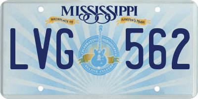 MS license plate LVG562