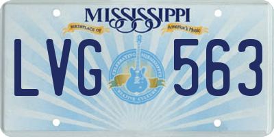 MS license plate LVG563