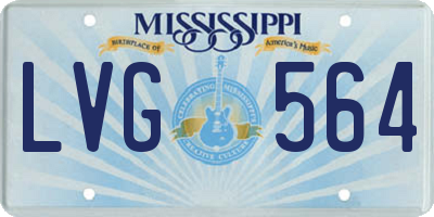 MS license plate LVG564
