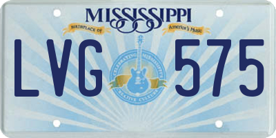 MS license plate LVG575