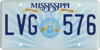 MS license plate LVG576