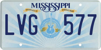 MS license plate LVG577