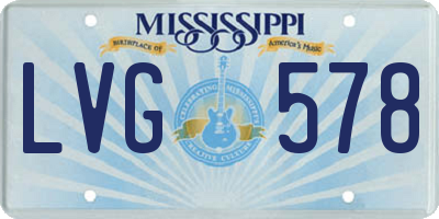 MS license plate LVG578