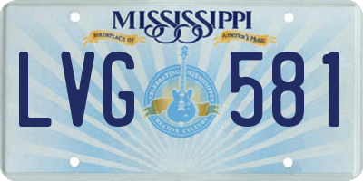 MS license plate LVG581