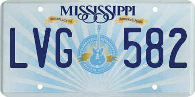 MS license plate LVG582