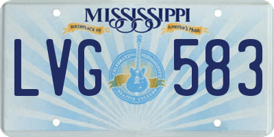 MS license plate LVG583