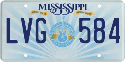 MS license plate LVG584