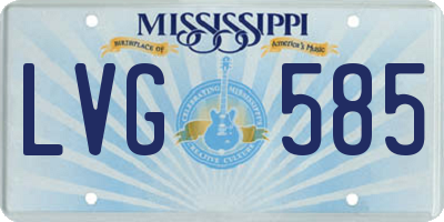 MS license plate LVG585