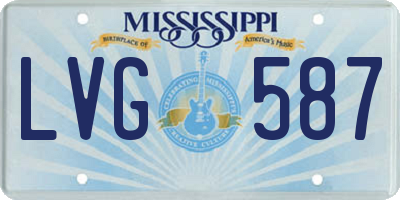 MS license plate LVG587