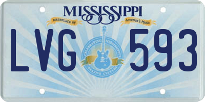 MS license plate LVG593