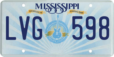 MS license plate LVG598