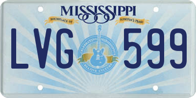 MS license plate LVG599