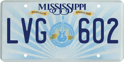 MS license plate LVG602