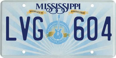 MS license plate LVG604
