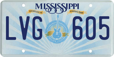 MS license plate LVG605